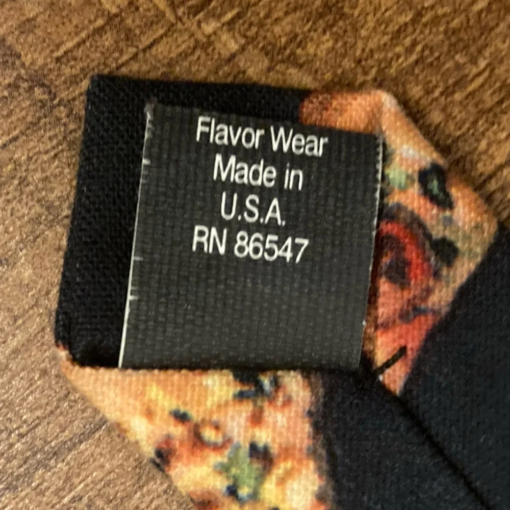 Pizza Print Necktie Novelty Foodie Washable Flavor Wear Made in USA